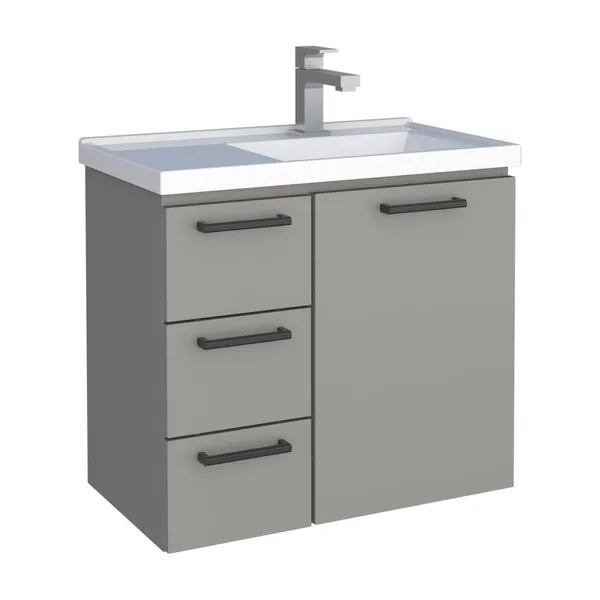 Gabinete de banheiro Cozimax Ameixa cinza