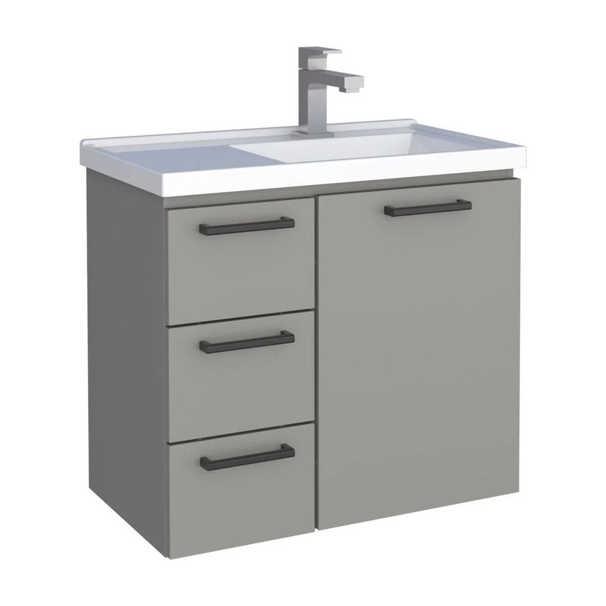 Gabinete de banheiro Cozimax Ameixa cinza