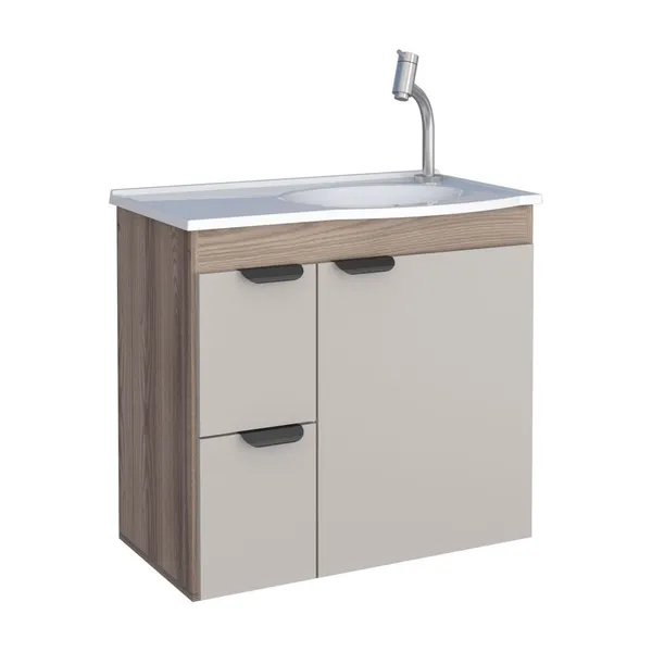 Gabinete de banheiro Cozimax Margarida nude com tamarindo