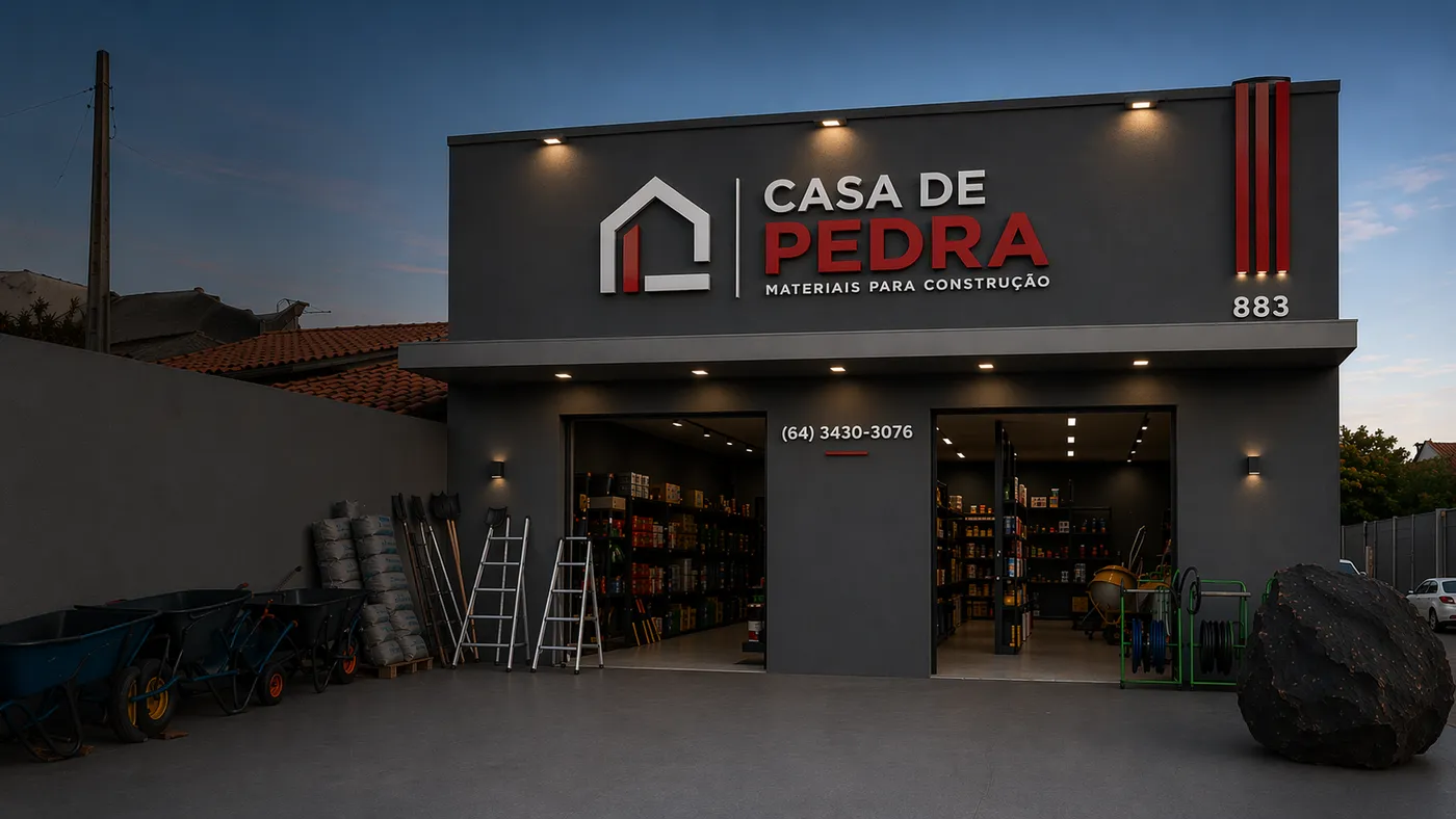 Fachada da loja Casa de Pedra em Itumbiara
